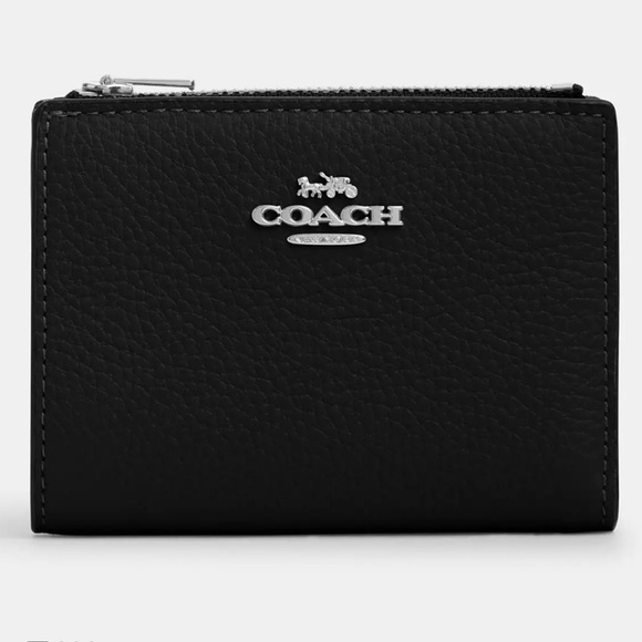 COACH Mini Belt Bag/Bifold Wallet Silver/Black•Refined pebble leather•2Pcs Set - Picture 4 of 8